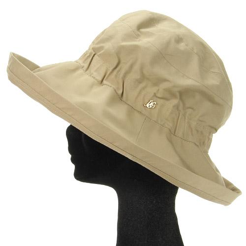 Water-repellent Broadcloth Sailor Hat with Rubber Band, Dark Beige