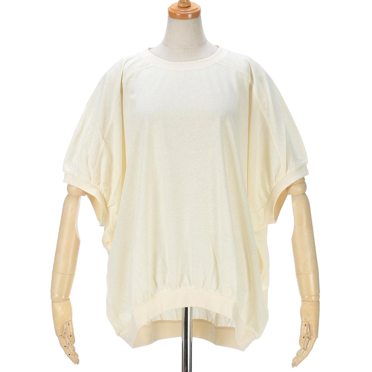 le colis Slub Jersey Dolman Gathered Pullover - Cream - M