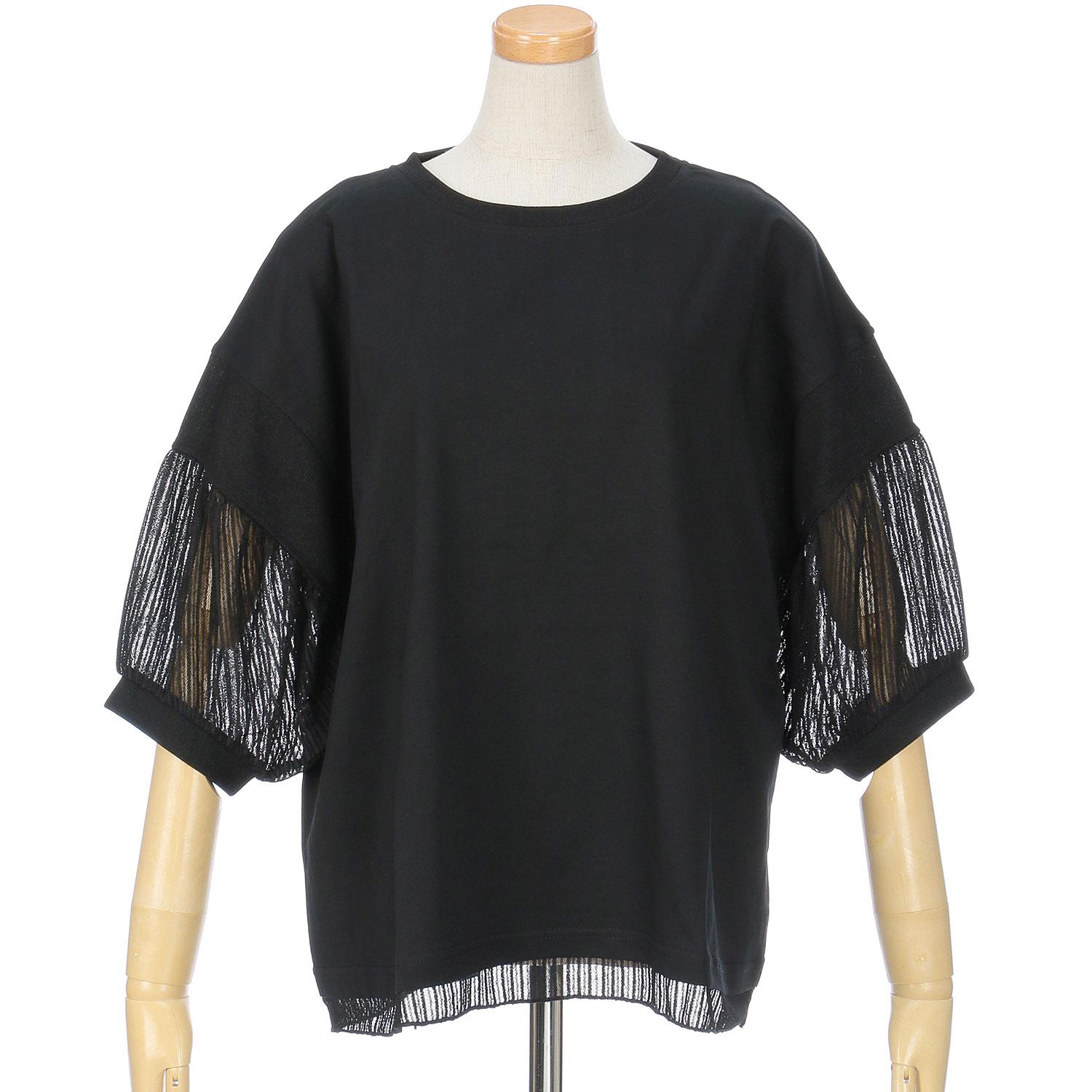 le colis Sheer Stripe Playard-Style Pullover Black M