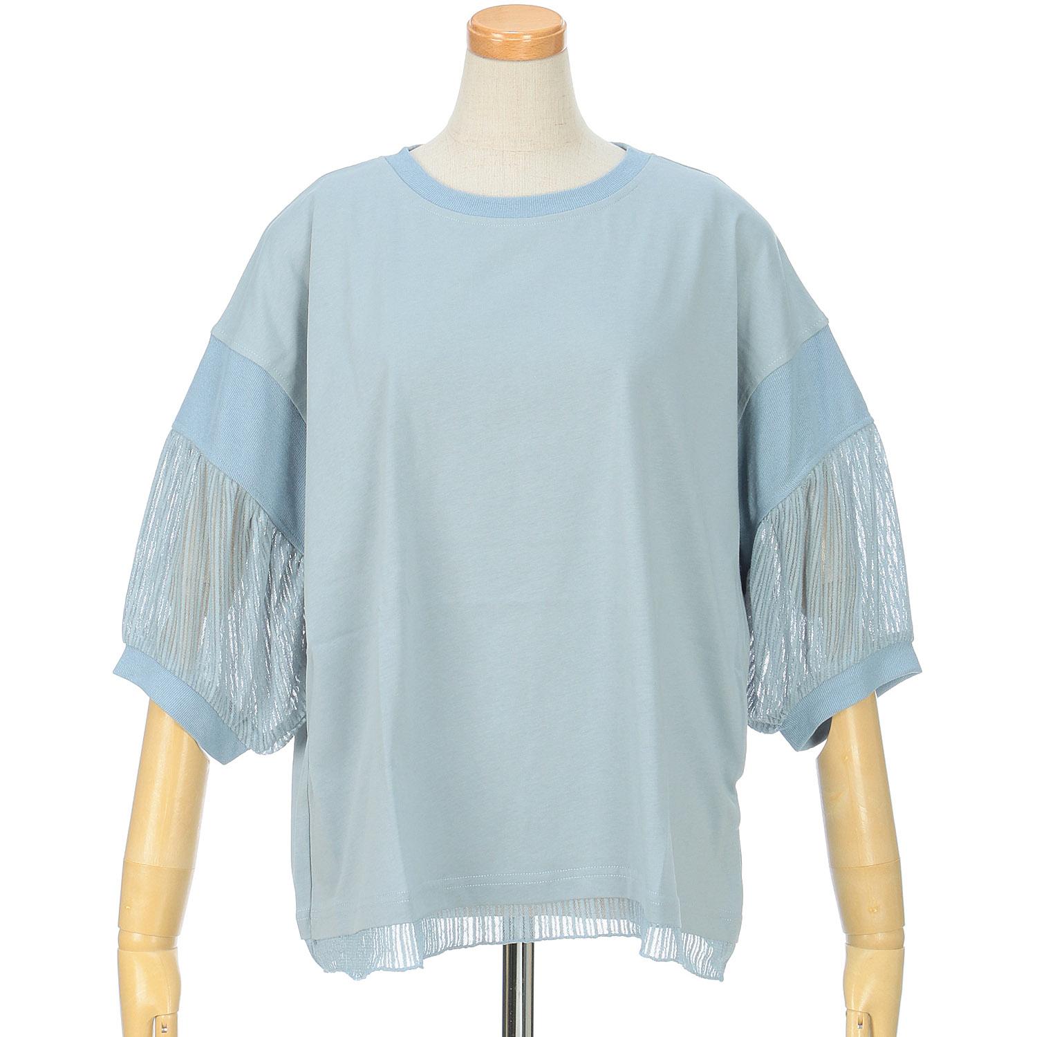 le colis Sheer Stripe Playard-Style Pullover, Sax, M