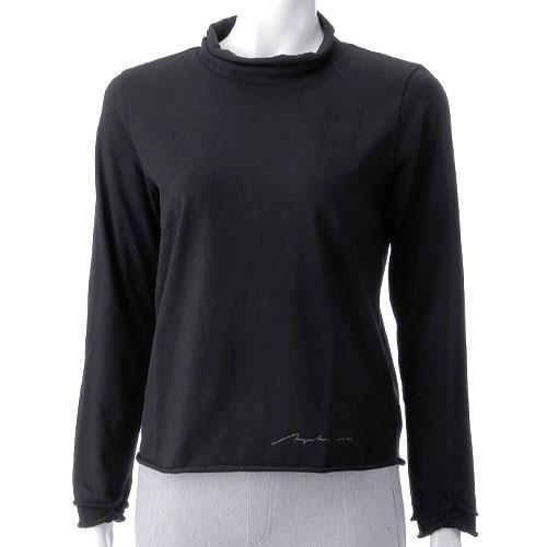 Magenta Cotton Jersey Two-Layer Rolled Long Sleeve Black F (Free)
