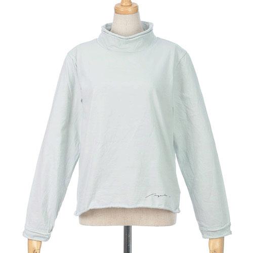 Magenta Cotton Jersey Two-Layer Rolled Long Sleeve Blue Gray F (Free)