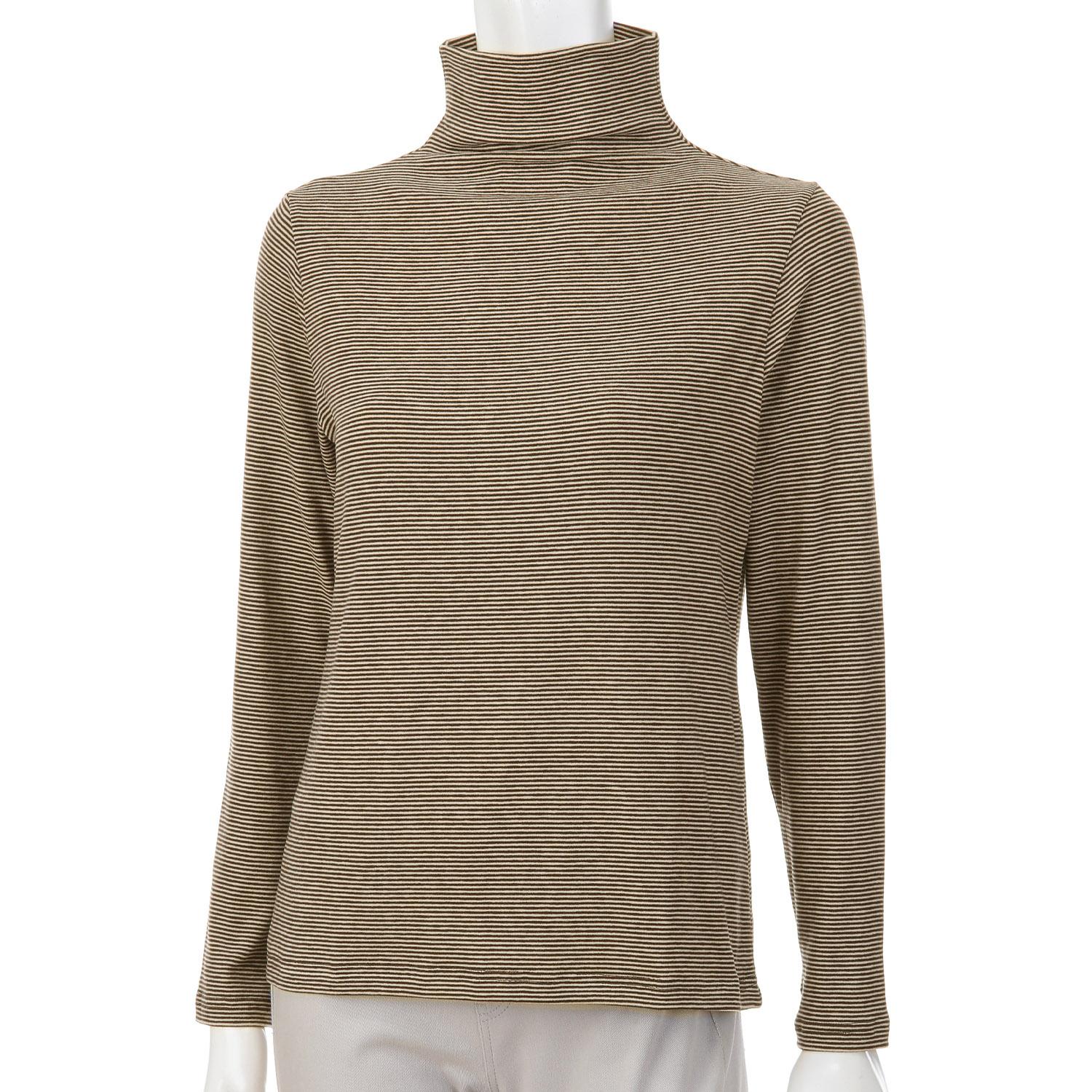 Mip Gauze Border Cut-and-Sew Top, Mocha Brown, F (Free Size)