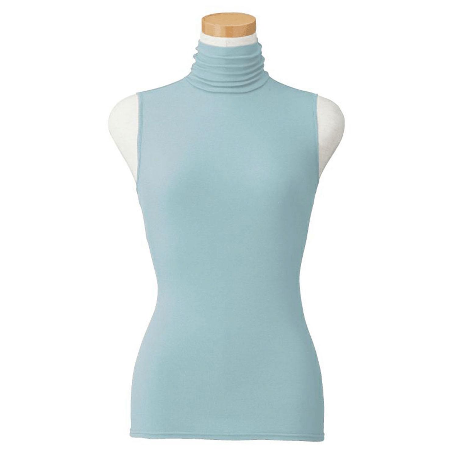 Angel Cotton Chiffon High Neck Sleeveless Top Sage Green L