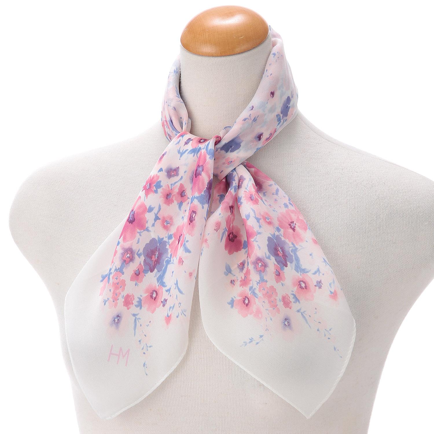 HANAEMORI Silk Chiffon Scarf 58×58