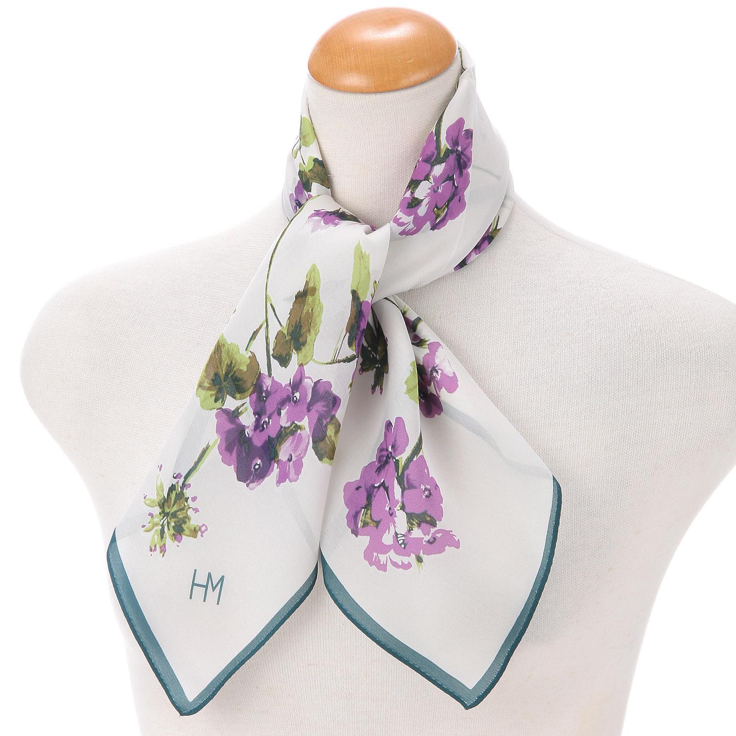 HANAEMORI Silk Chiffon Scarf 58×58