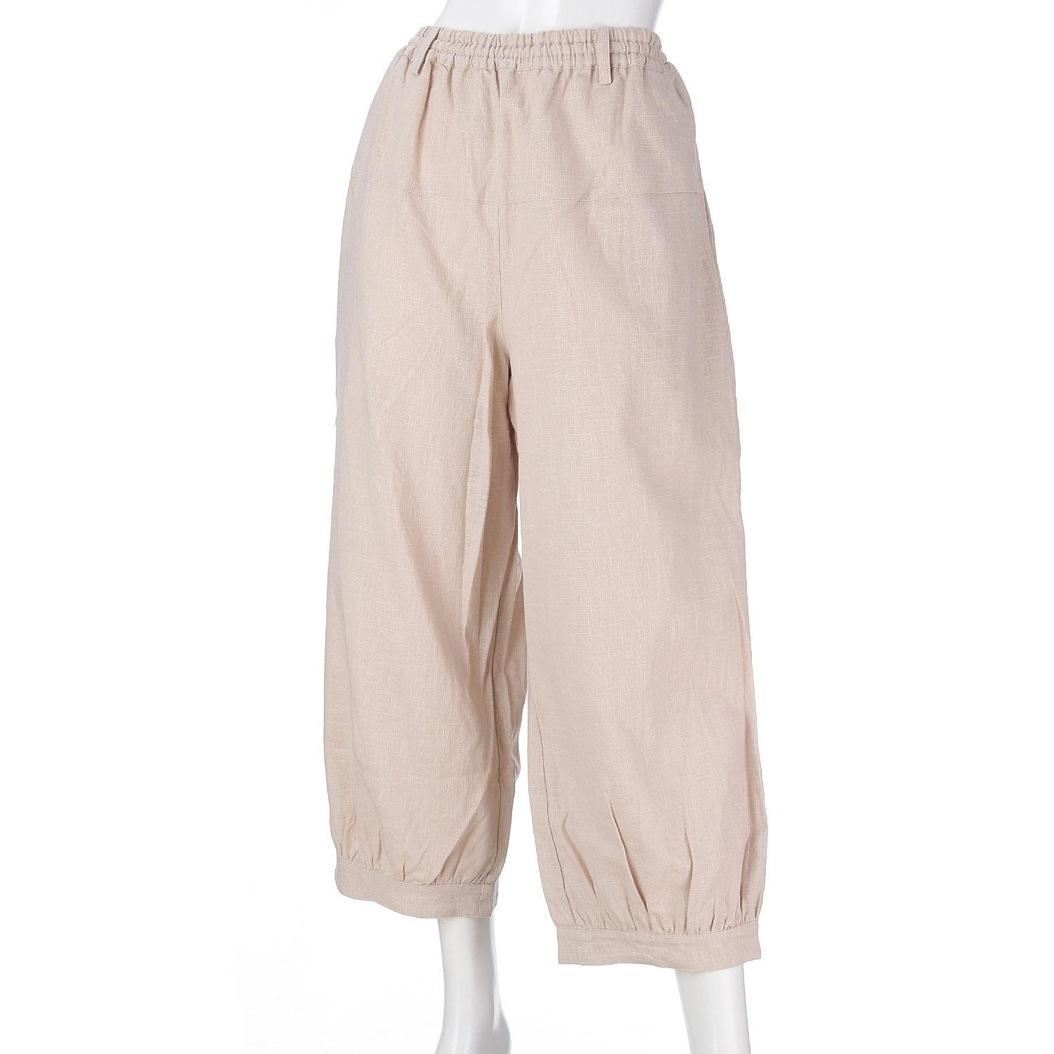 Indigo Cotton-Linen Cocoon Pants