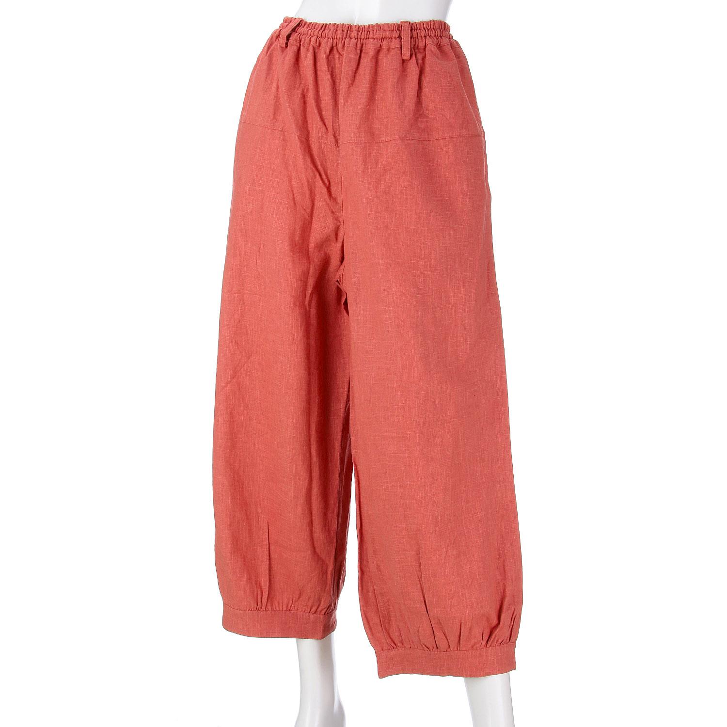 Indigo Cotton-Linen Cocoon Pants