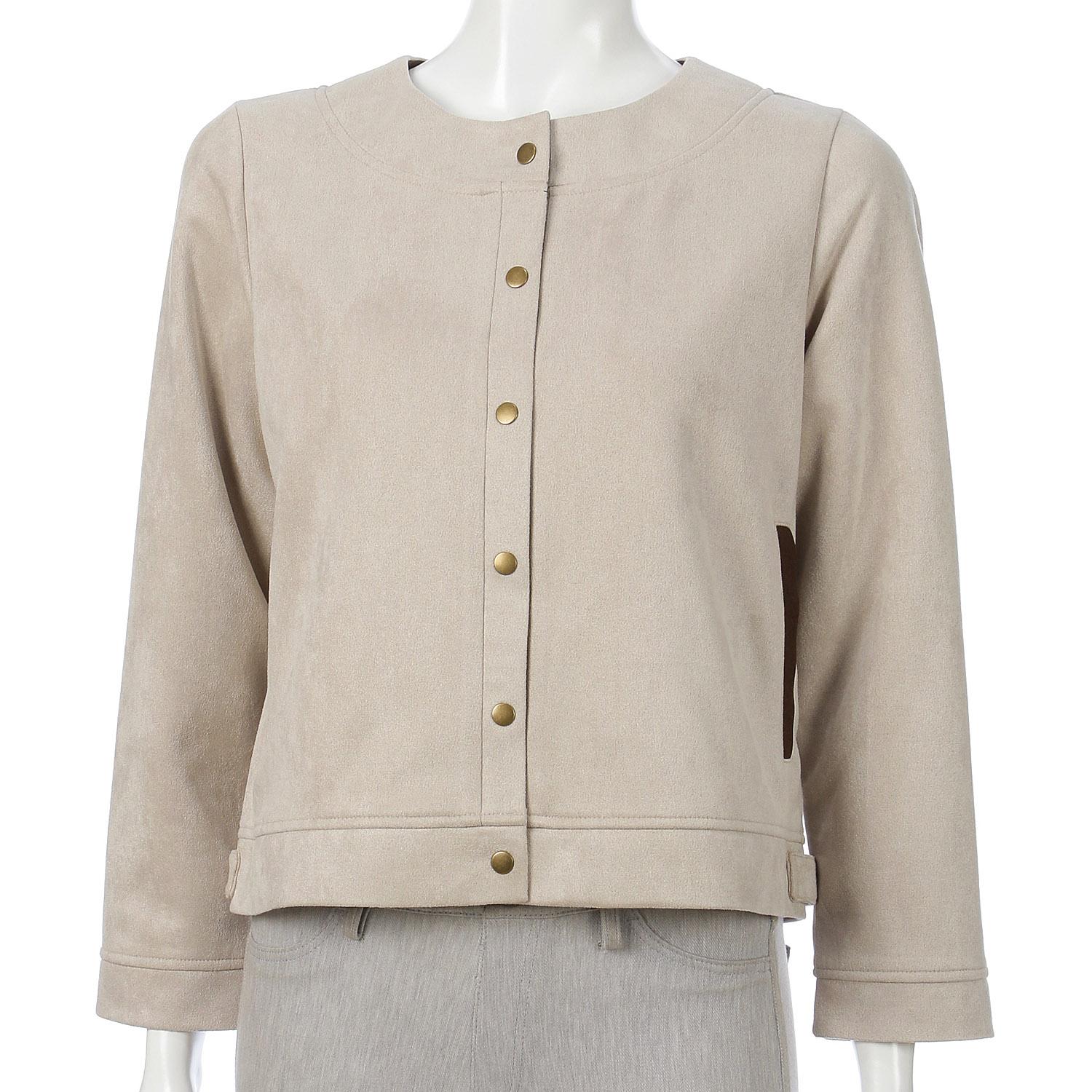Stretch Suede Jacket Ivory L