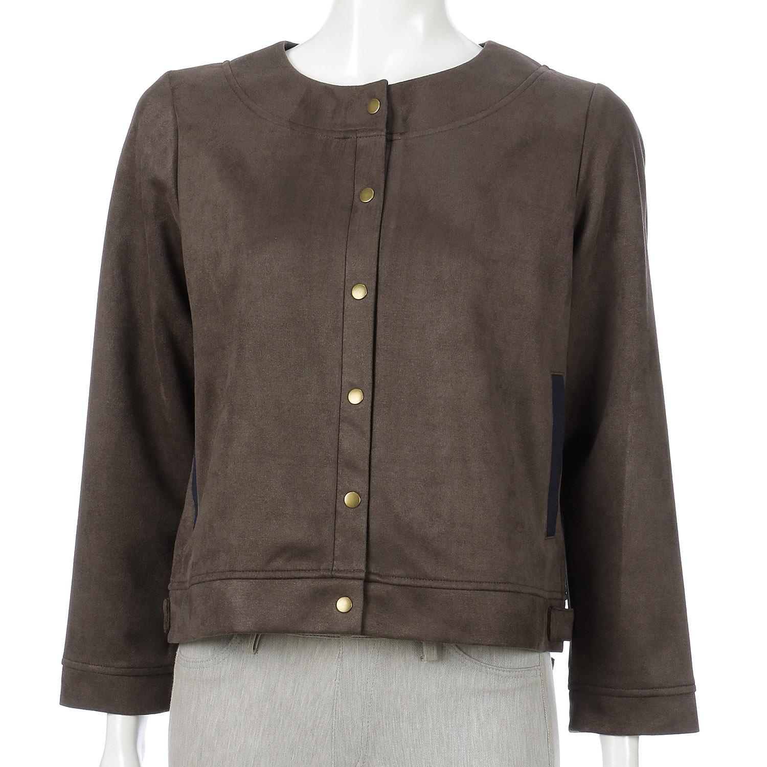Stretch Suede Jacket, Mocha, M
