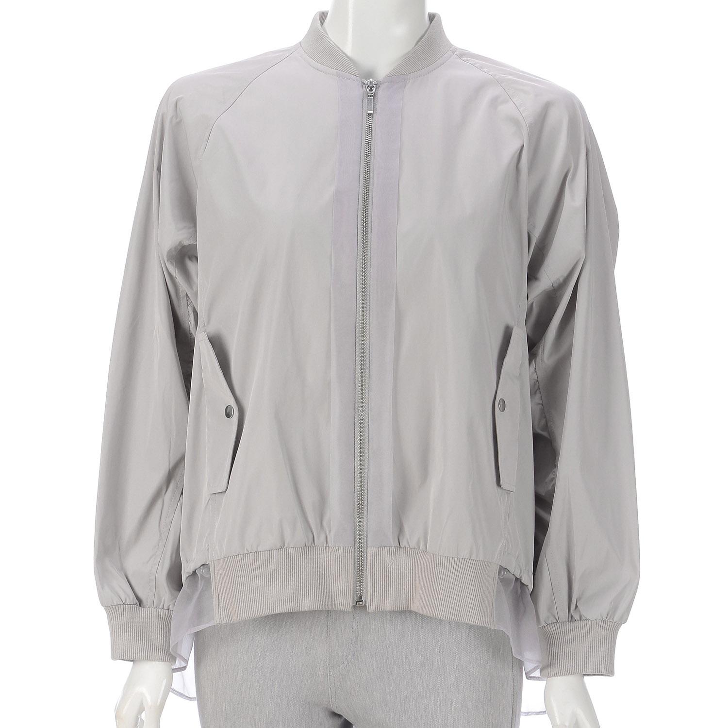 Double-Face Fabric-Contrast Coat, Light Gray, L