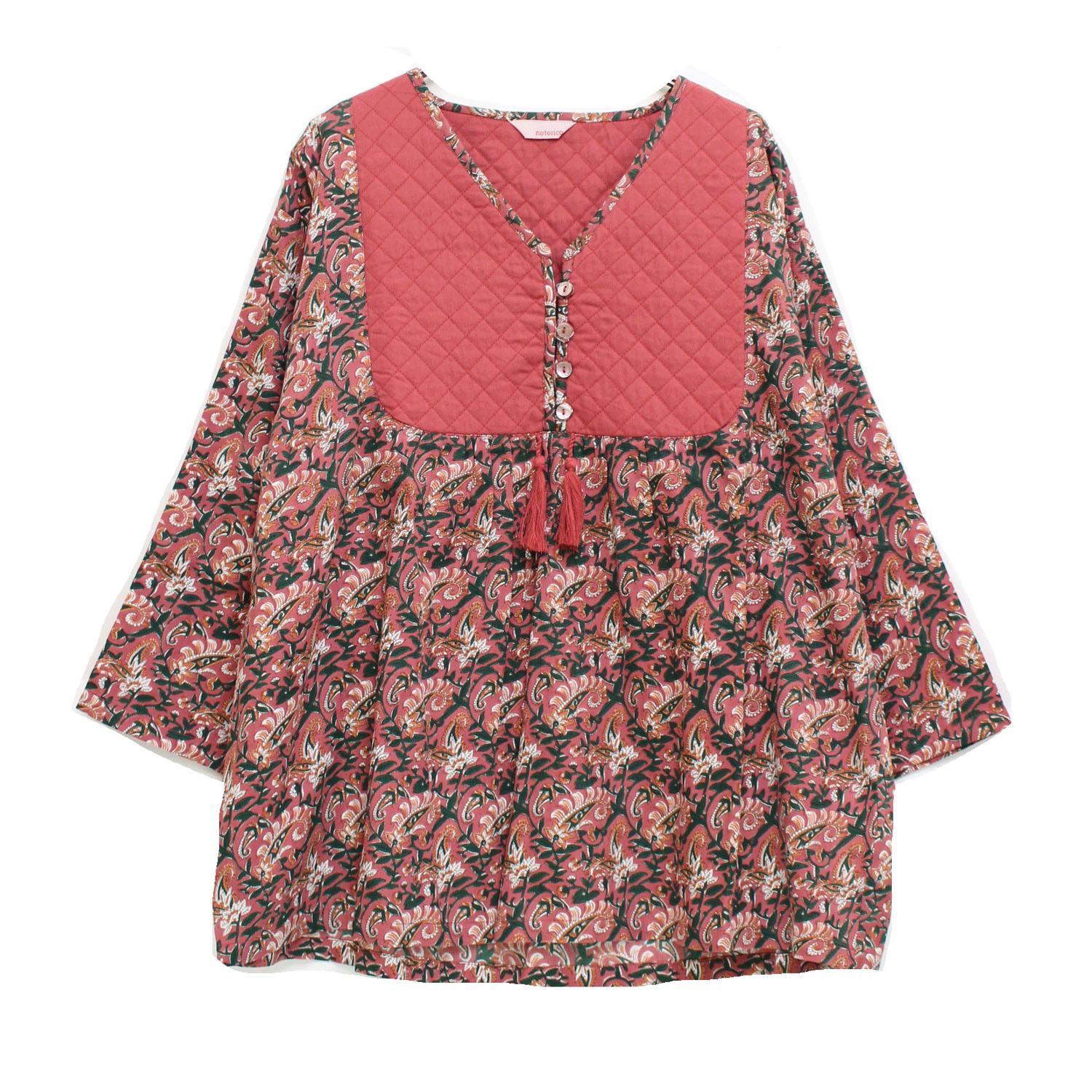 notorico Quilted Yoke Pullover Rose F (Free)