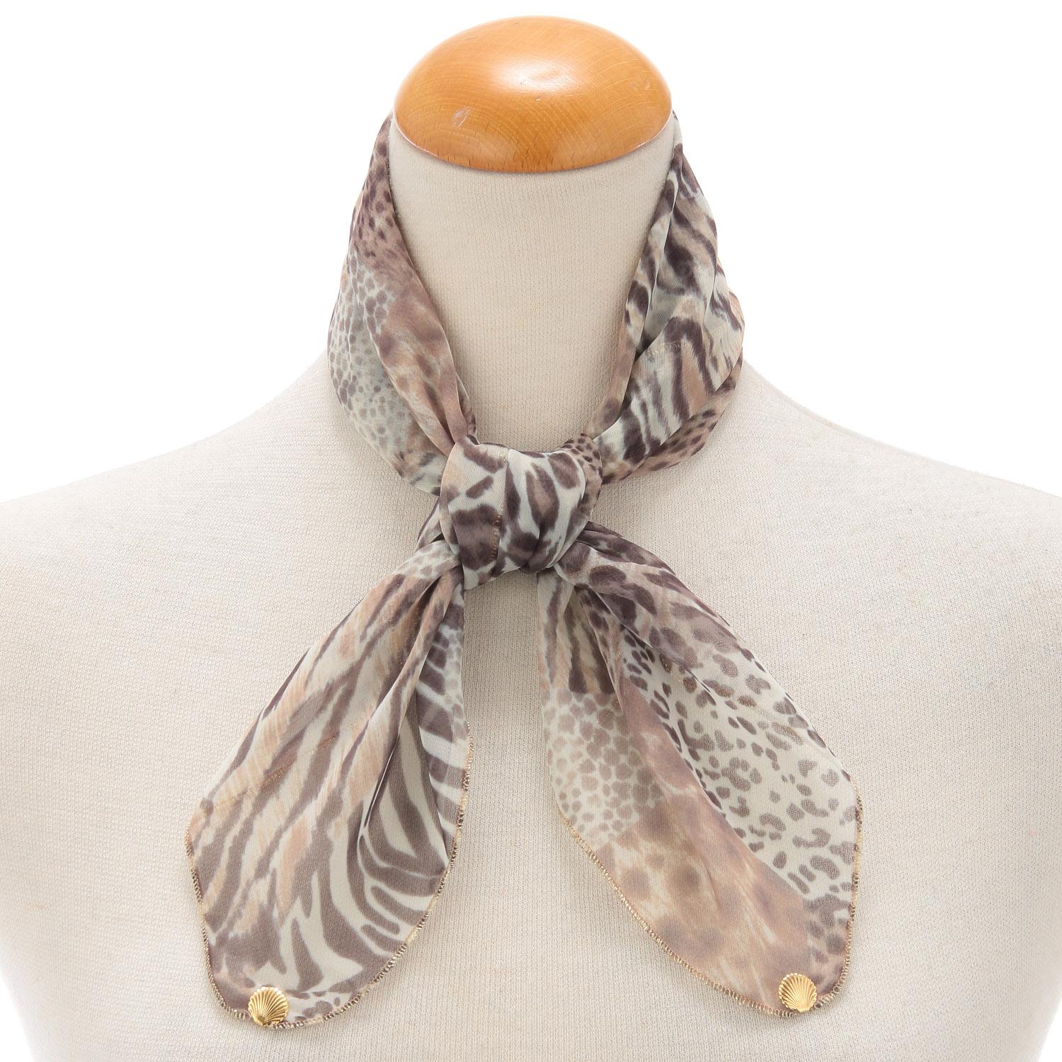 Made in Japan Printed Polyester Chiffon Scarf 52×52 cm 05