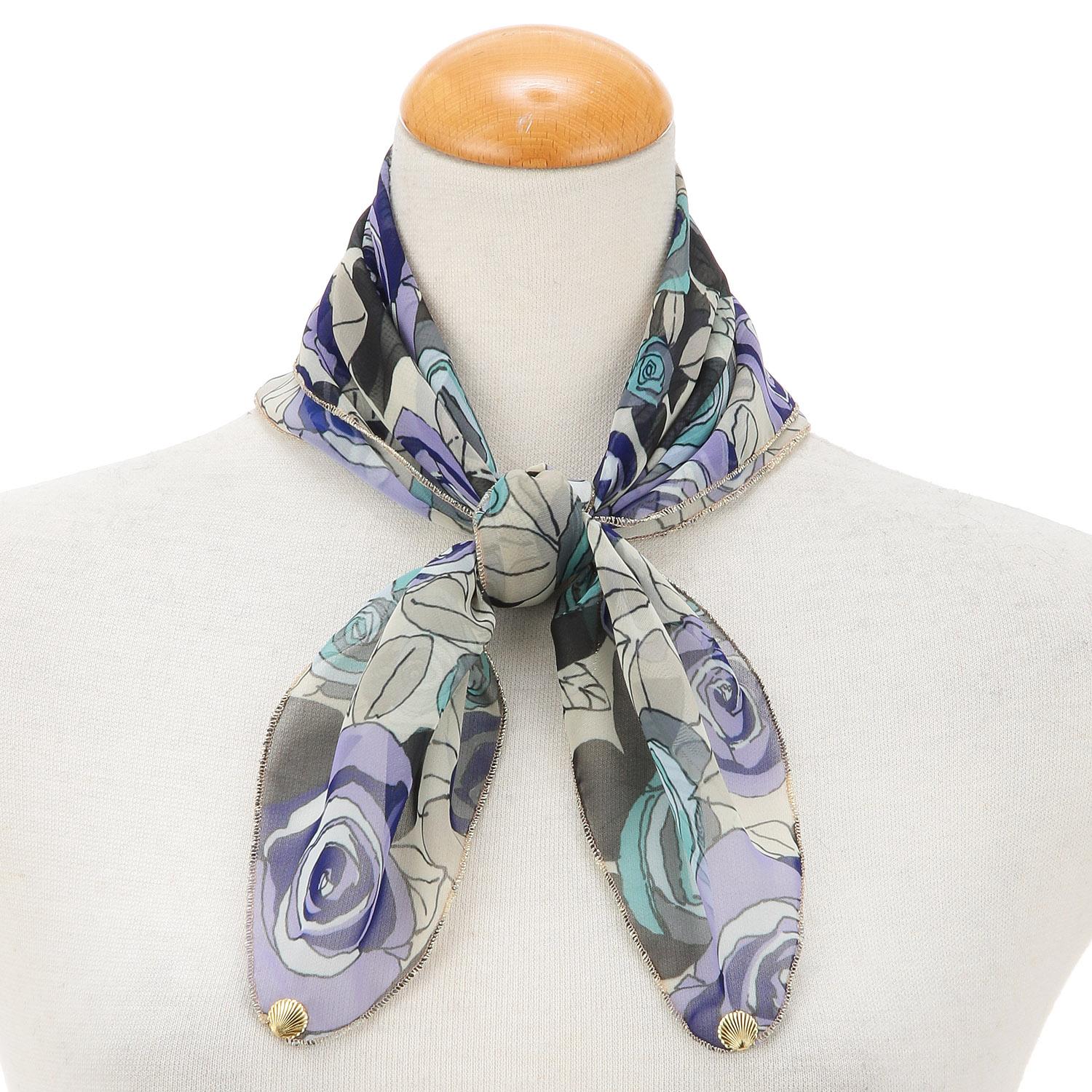 Made in Japan Printed Polyester Chiffon Scarf 52×52 cm 06