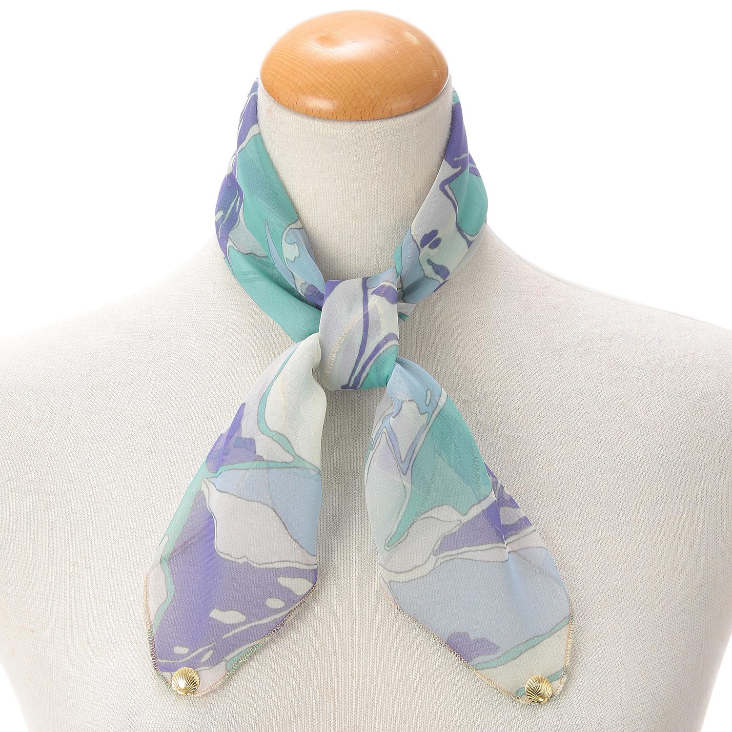 Made in Japan Printed Polyester Chiffon Scarf 52×52 cm 08