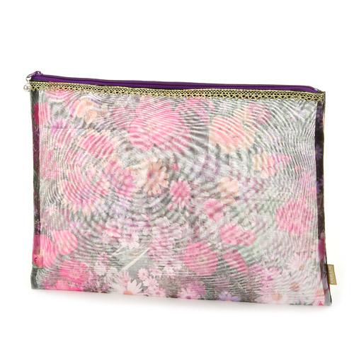 Gold Tape Mesh Flat Pouch Extra Large 01 Light Black