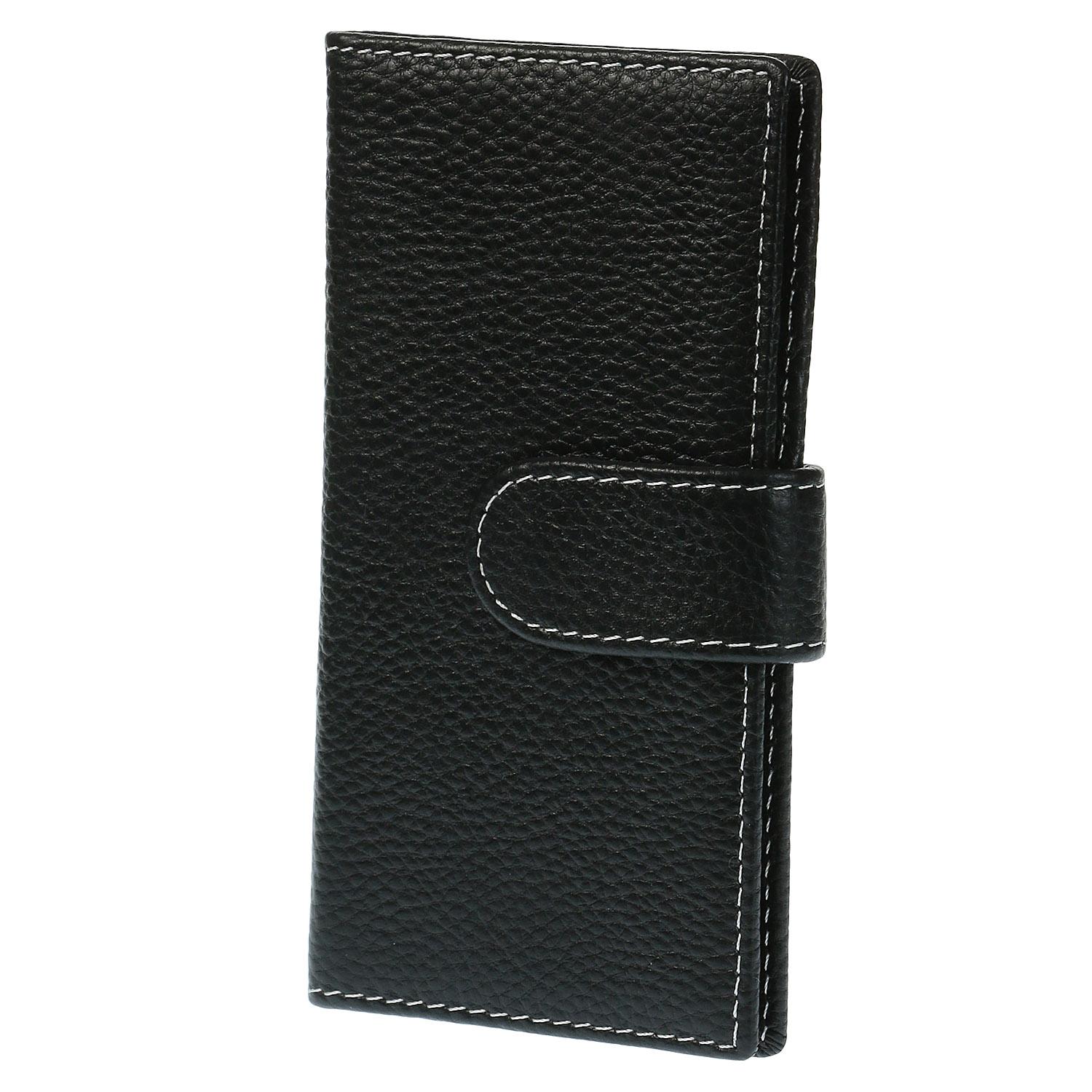 Vertical-style cowhide leather card case