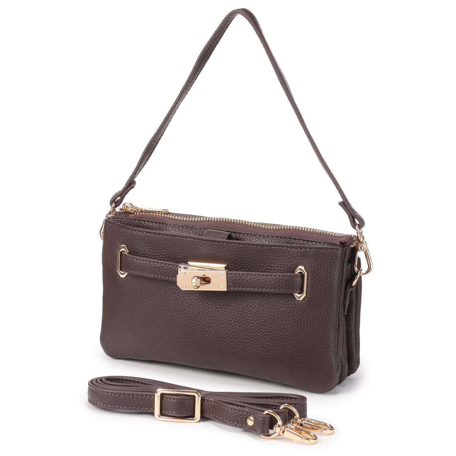 Buckle Wallet Bag - Brown