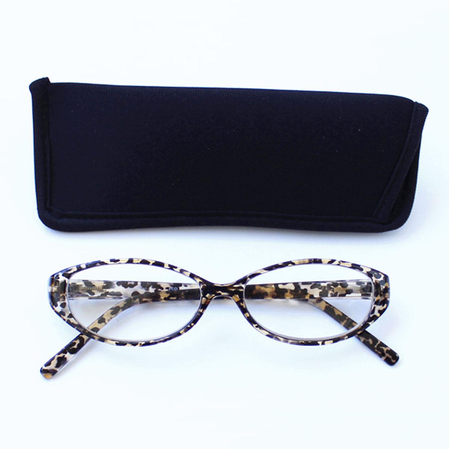 Leopard-Print Reading Glasses, Prescription 3.0