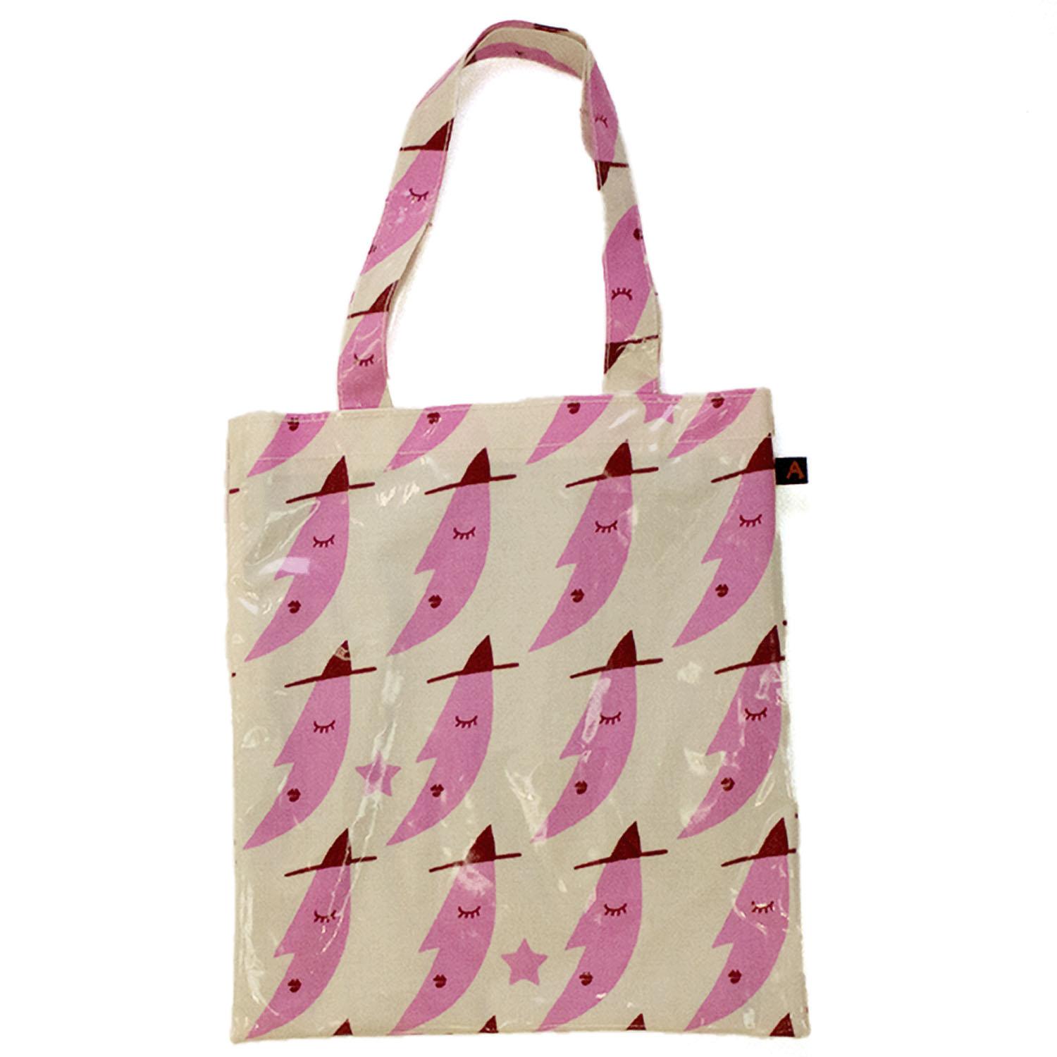 Matanoh Atsuko Flat Tote Pink Crescent Moon