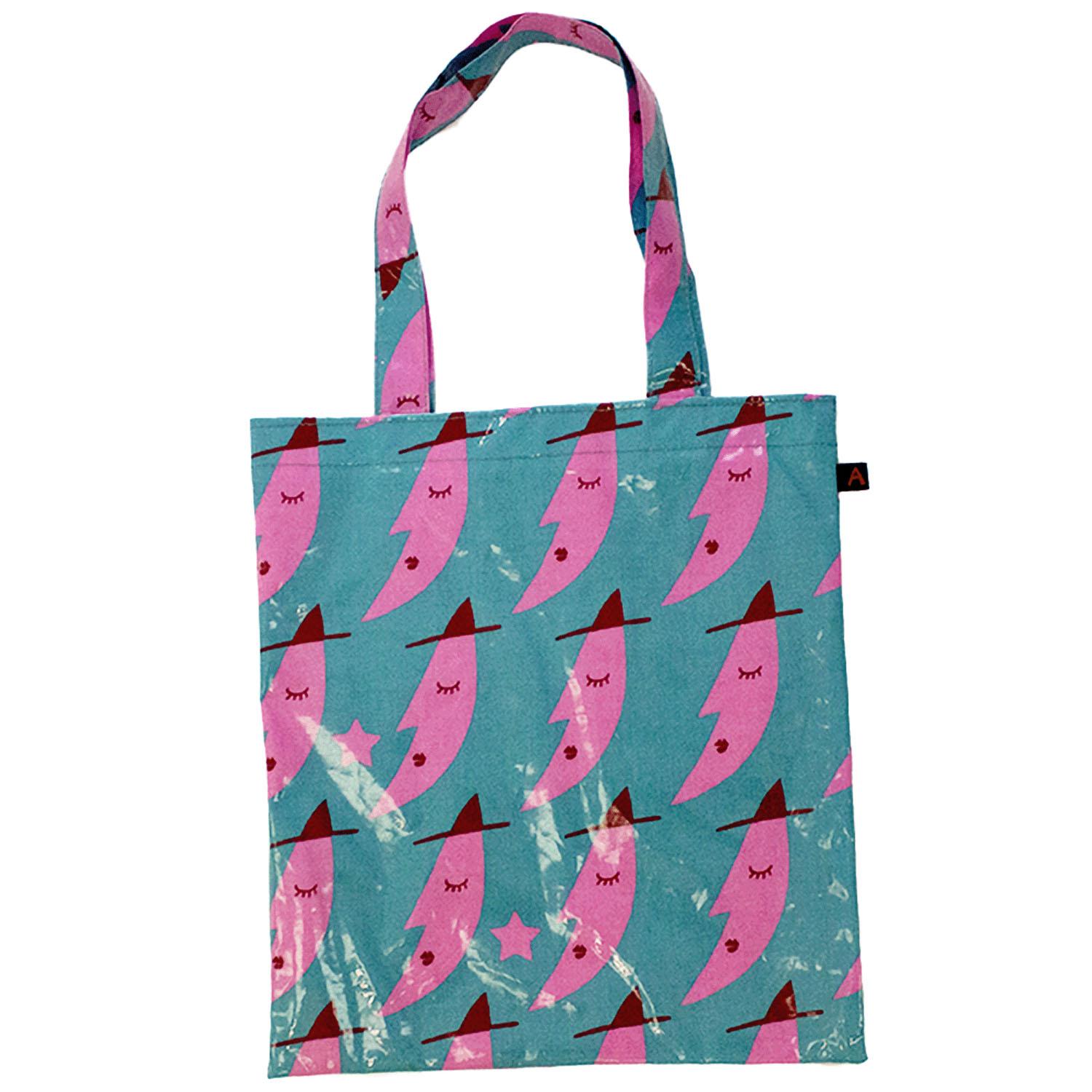 Matanoh Atsuko Flat Tote Pink Crescent Moon