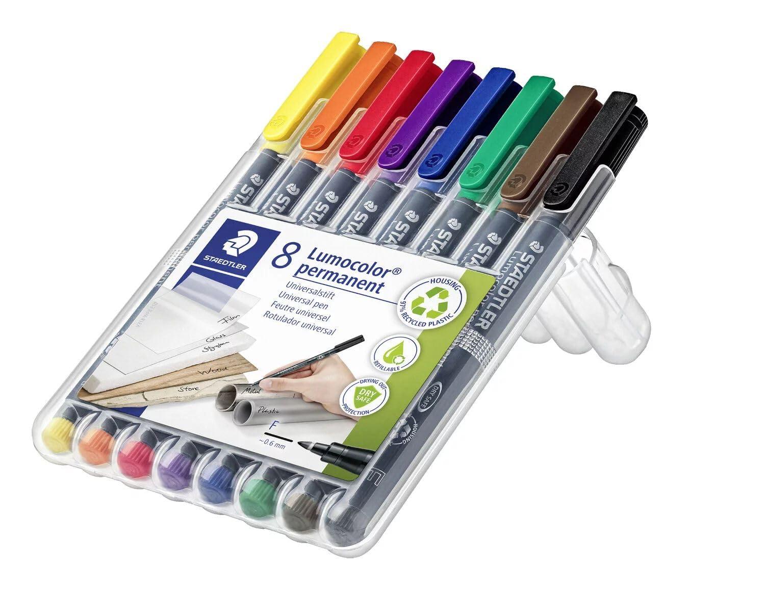 STAEDTLER Oil-Based Marker Lumo Color Ultra-Fine Tip 8 Colors 318 WP8