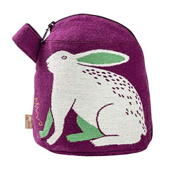 Kusunohashi Monori MiW Pouch with Gusset Plains Flower Rabbits Purple