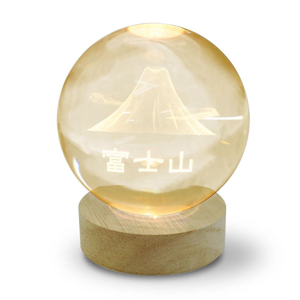 Japan Trust Technology 3D Art Sculpture Crystal Ball Light Mount Fuji Warm White CRYBALL-FUJI-WA
