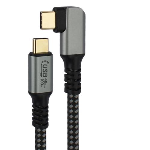 Japan Trust Technology USB4-Compatible 100W Type-C Cable USB-IF Certified PD Charging Support L-Shaped Connector 1m JTU4L100-CC