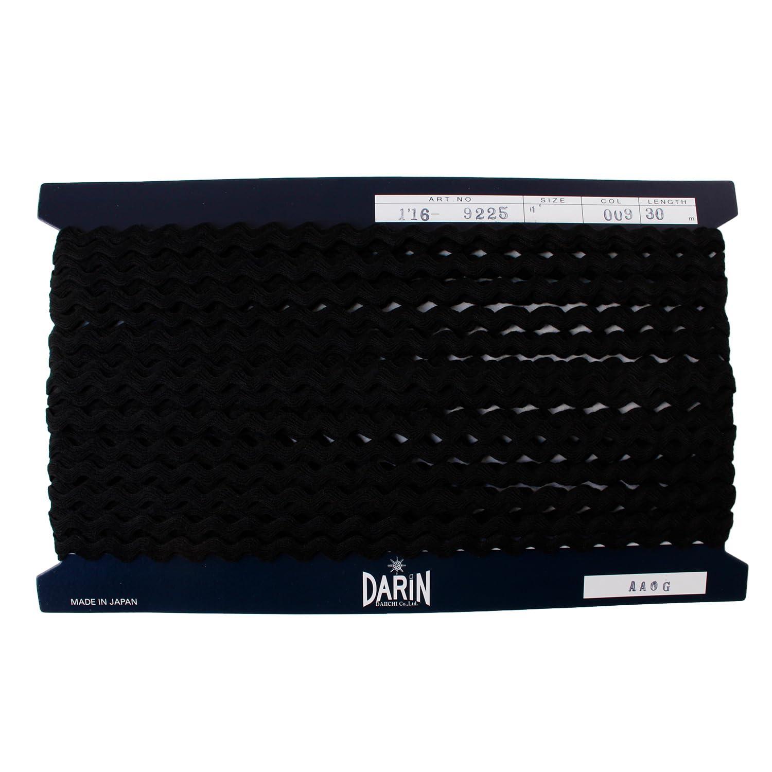 Nippon Button Trading Acrylic Yamamichi Tape Width Approx. 5mm × 30m Roll Black DAI116-9225-009