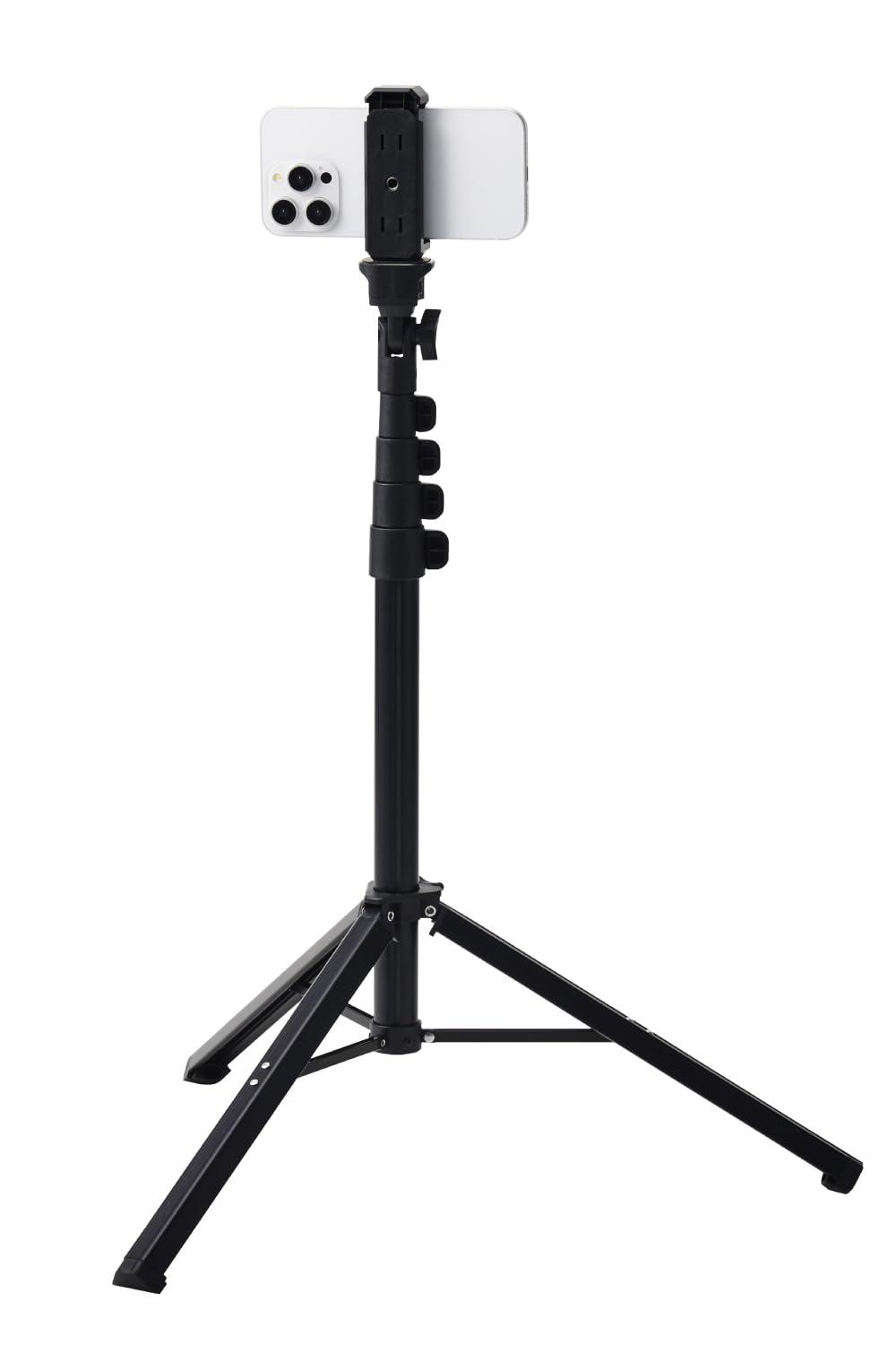 ELECOM Smartphone Tripod Stand Compatible with 4.0-inch to 6.7-inch smartphones Camera mountable Extends up to 165cm Long type DSLR compatible Selfie capable P-STCFWL02BK