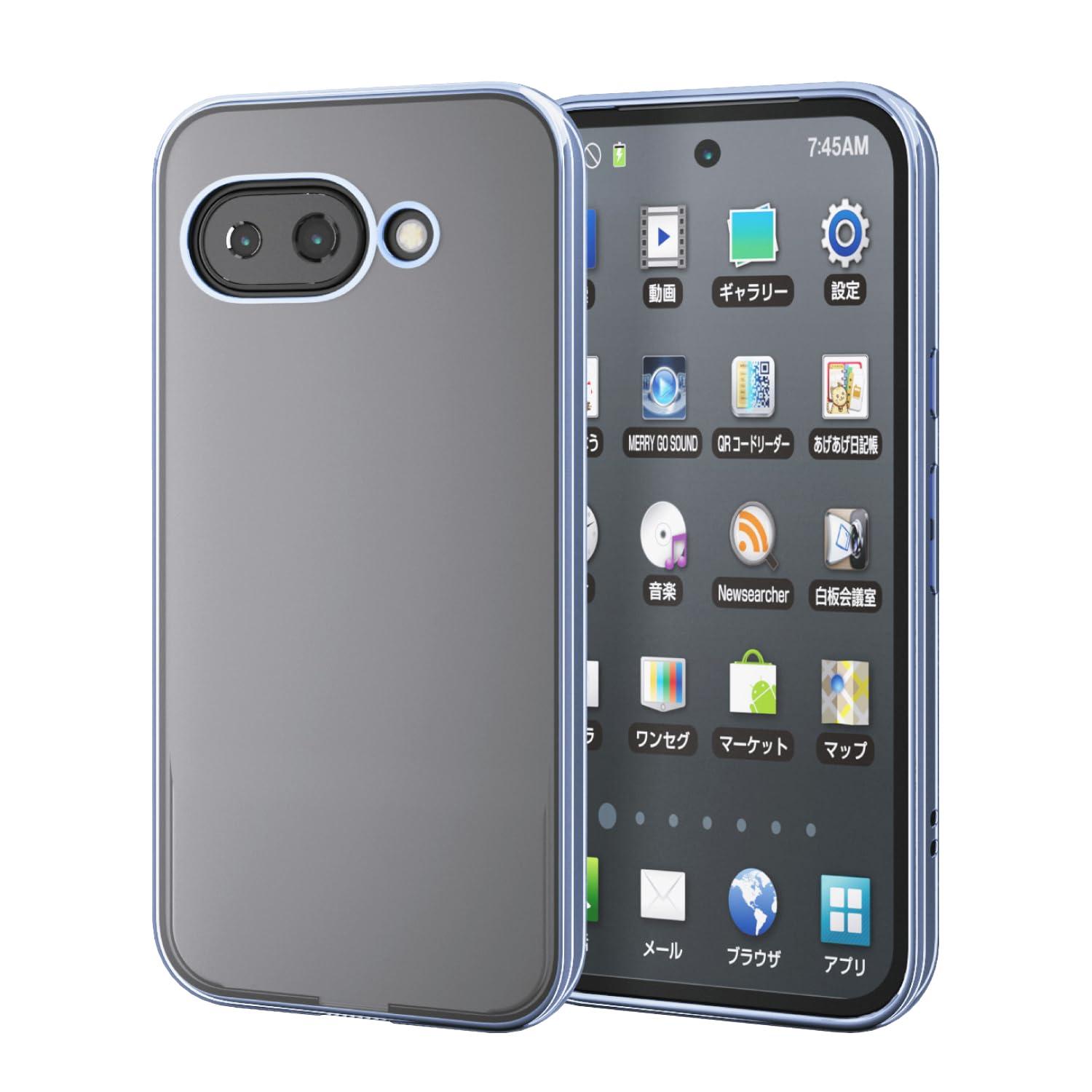 ELECOM Google Pixel 9a Soft Case with Side Metal Trim, Metallic Pale Blue PM-P251UCTMBU