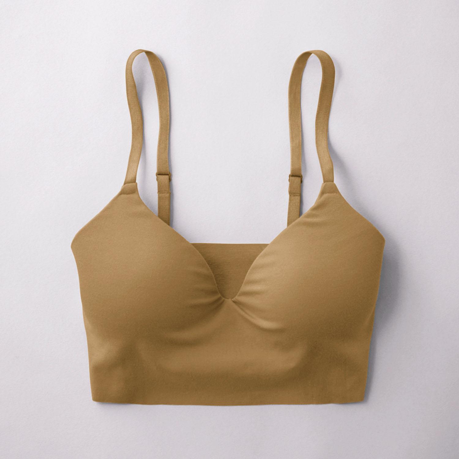 [GUNZE] Non-Wire Bra Kirei Lab Organic Cotton Blend Cotton Blend 3D Molded Cup Fitte KB3055K Women's Light Brown L