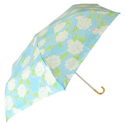 Sangoku 55cm Wind-Resistant Mini Umbrella Kodemari and Japanese White-eye Dusty Blue MKN Original Textile Lightweight wind-resistant mini umbrella with strong wind design S2114674