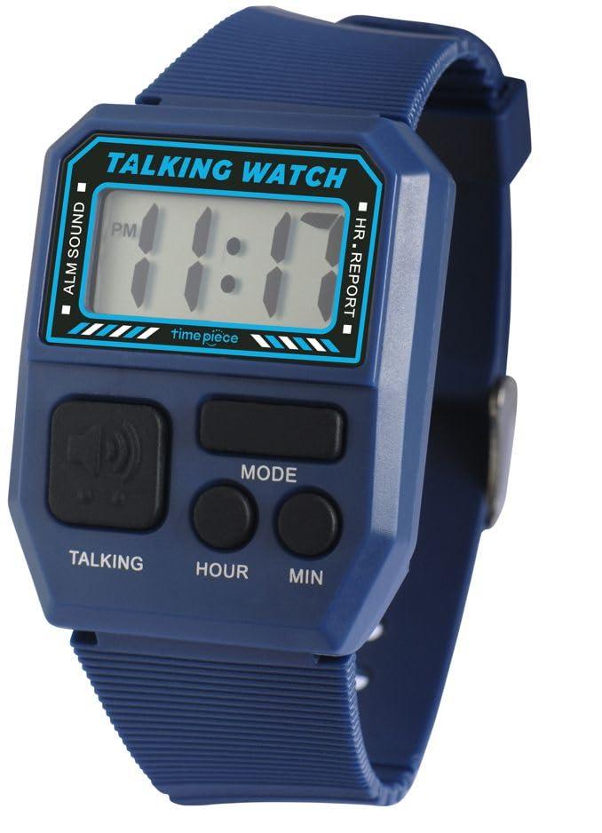 Time Piece Talking Watch Press a button to hear the time spoken aloud Navy TPW101T-NV