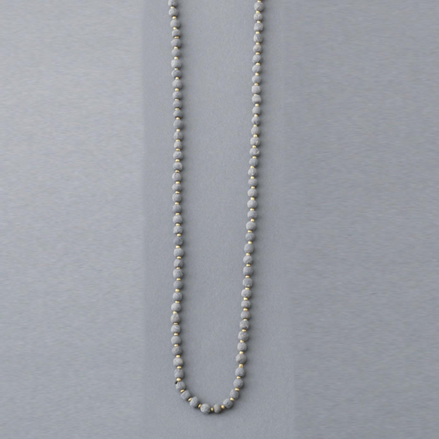 Plain Rally Quilt Long Necklace - Light Gray