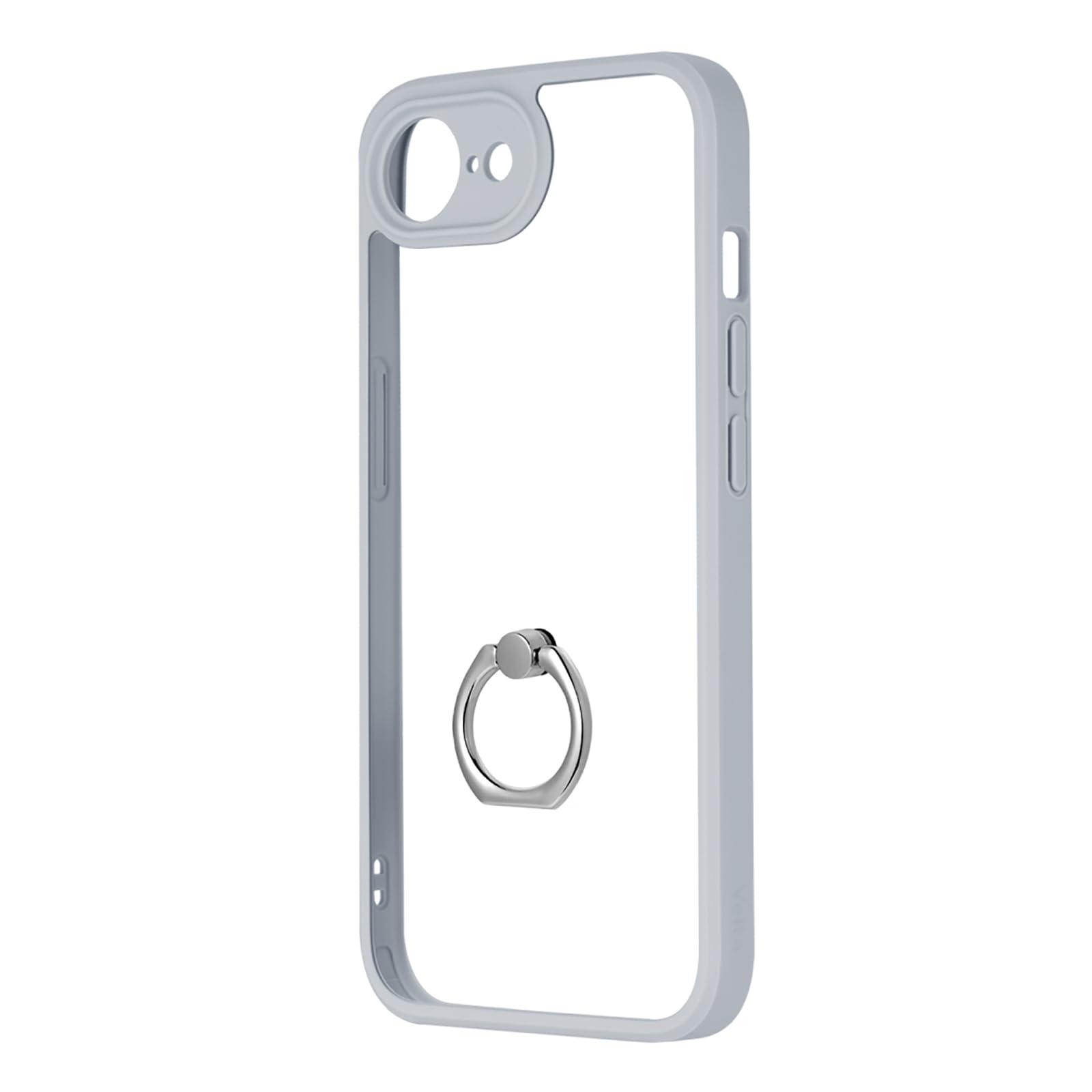 LEPLUS iPhone 16e Shock-Resistant Hybrid Case with Ring “Velta Ring” Light Gray LN-ISS24UKHRLGY