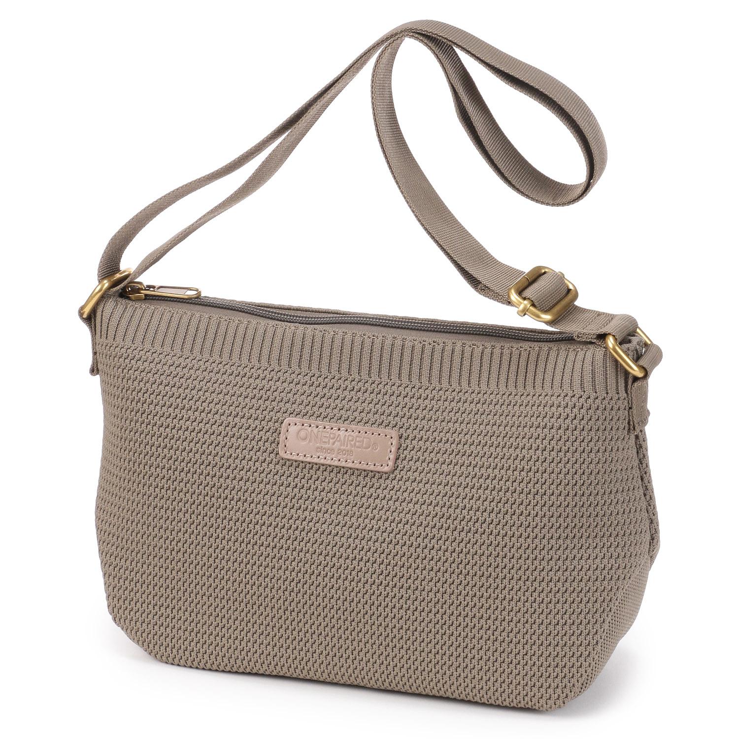ONE PAIRED Knit Shoulder Bag in Greige