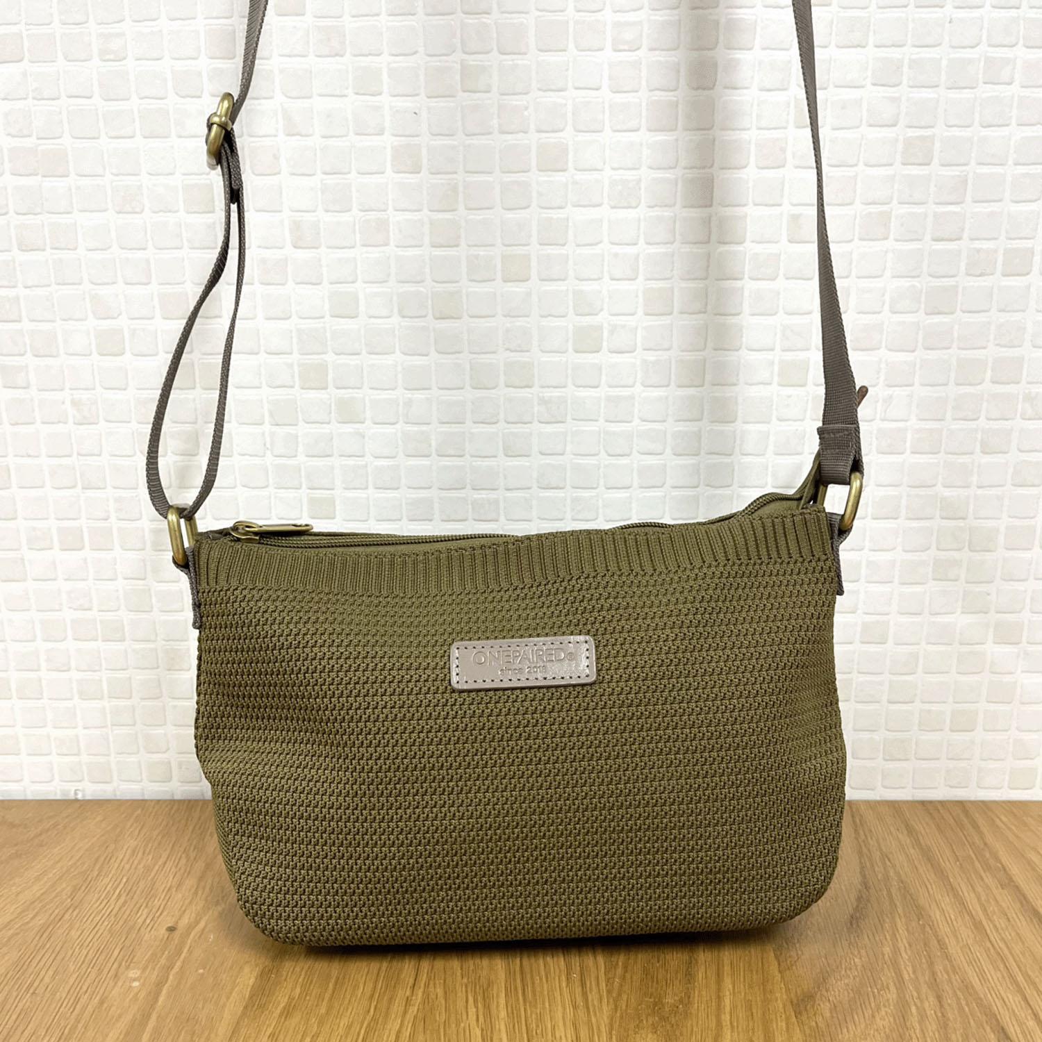 ONE PAIRED Knit Shoulder Bag Olive