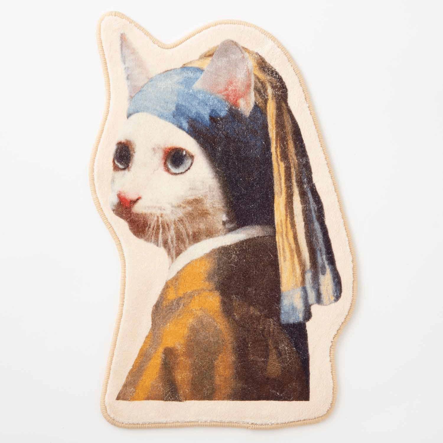 Die-Cut Mat: Cat Shape - The Cat with the Pearl Earring