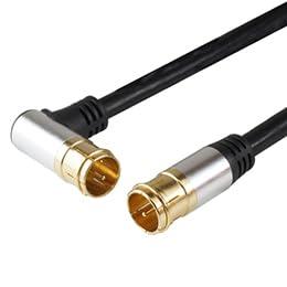 5-Pack HORIC Antenna Cable 3m Black Aluminum Head L-Shaped Plug-In/Plug-In Connectors AC30-403BKX5