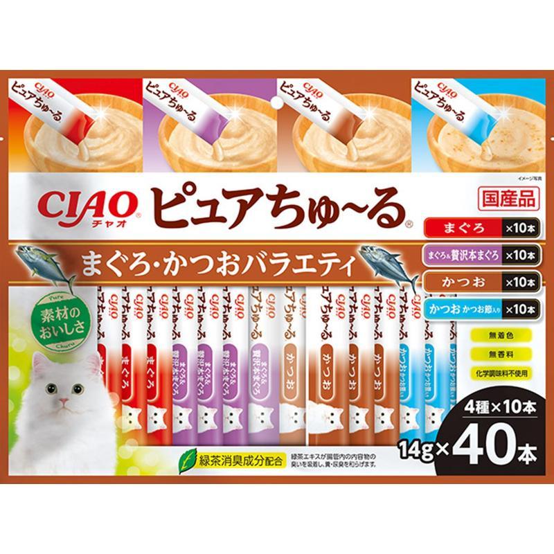 CIAO Pure Churu Tuna & Bonito Variety Pack 14g × 40 sticks