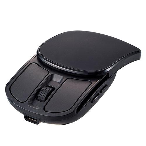 Nakabayashi Digio Wireless Charging Slide Silent 5-Button Blue LED Mouse Black MUS-RKF235BK