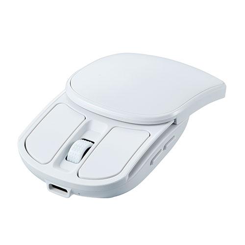 Nakabayashi Digio Wireless Charging Slide Silent 5-Button Blue LED Mouse White MUS-RKF235W