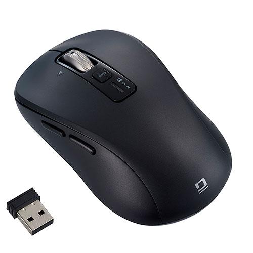 Digio Emotion Wheel Mouse Bluetooth/USB Wireless Dual Silent Button Blue LED Mouse Medium Size Black MUS-DKF242BK