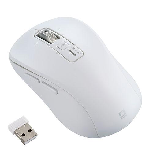 Digio Emotion Wheel Mouse Bluetooth/USB Wireless Dual Silent Button Blue LED Mouse Medium Size White MUS-DKF242W