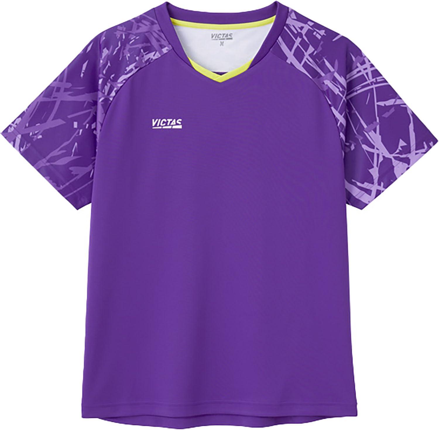 [VICTAS] Table Tennis Uniform J.T.T.A (Japan Table Tennis Association) Official Sweat-Wicking Quick-Dry Unisex Streeck Sleeve Game Shirt Violet 3XL 612502
