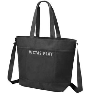 VICTAS Table Tennis Shoulder Tote Bag 2WAY Mesh Pocket Double Strap Tote Black 682501