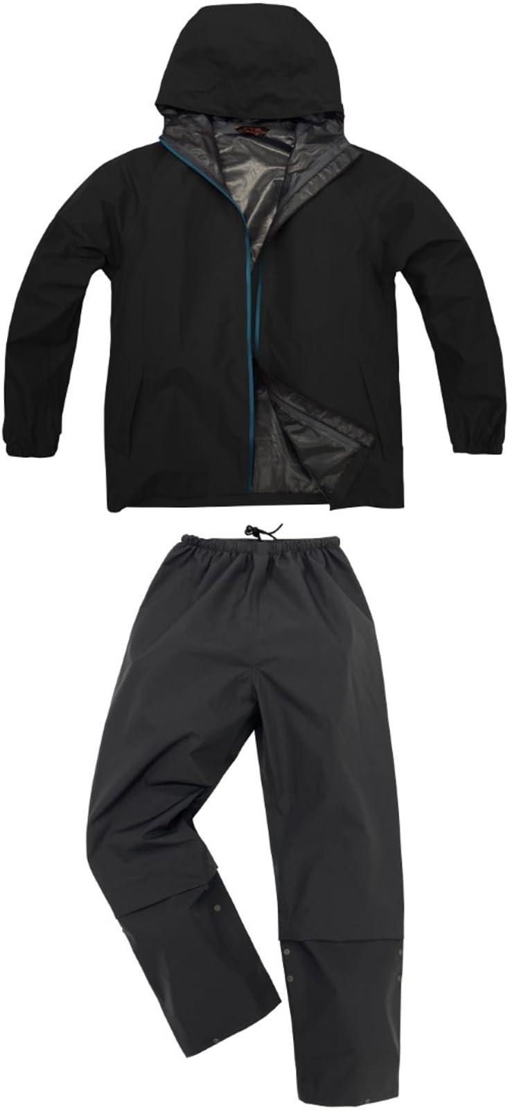 [KOSIN RUBBER] B-1100 Breathable LIGHT Rain Suit Storm Buster H1100BB Black M