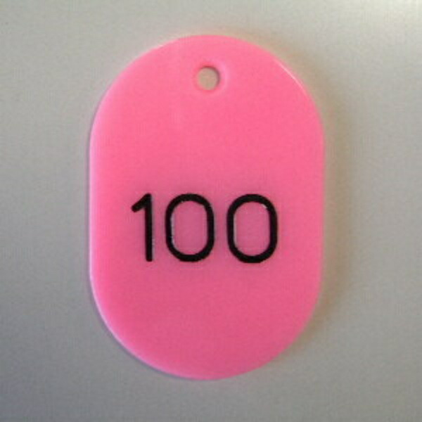 Number Tags, Oblong Shape, Styrene Material, Pre-printed Numbers (Sequential), 50 Tags per Set CR-BG42-PI